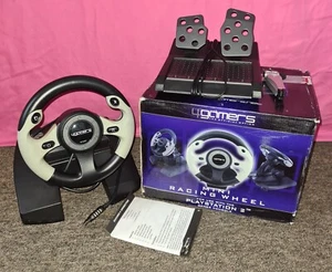 4gamers Mini Racing Wheel And Pedals Set For Sony Playstation 2 Gaming Boxed - Picture 1 of 16