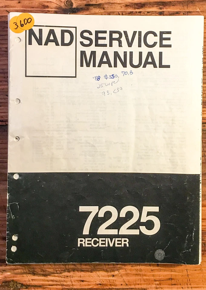 Manual de servicio del receptor NAD modelo 7225 *original* Foto 1 de 1