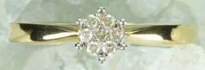 NEW Genuine Solid 18CT Yellow Gold Natural Diamond Engagement Ring Size N or O - Picture 1 of 5