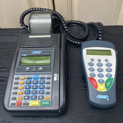 HYPERCOM T7PLUS POS CREDIT CARD MACHINE TERMINAL/S9 PIN PAD NO POWER UNIT UNTEST - Image 1 of 4