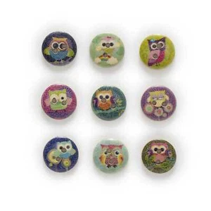 50pcs Owl Pattern Wood Buttons for Sewing Scrapbooking Home Cloth Handmade Decor - Picture 1 of 3