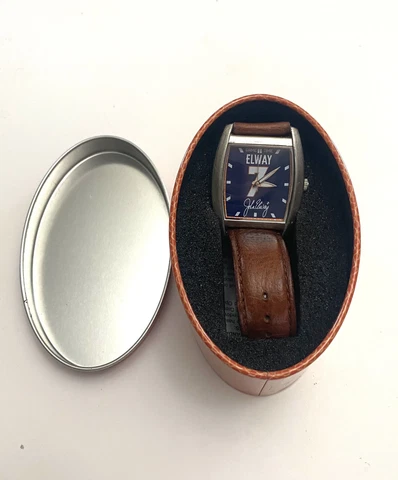 NFL Denver Broncos John Elway #7 Wristwatch Watch GAME TIME NEW in TIN & BOX Cover