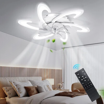 Ventilatore da soffitto con illuminazione luce telecomando plafoniera soggiorno LED - Immagine 1 di 4