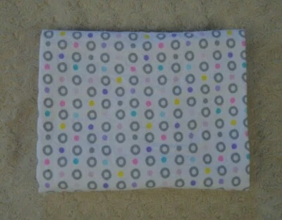 Cobertor de recepção de bebê Circo bolinhas flanela branco cinza amarelo rosa anéis - Imagem 1 de 4