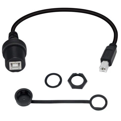 USB 2.0 Type B Panel Mount Printer Extension Cable, Male to Female - 0.3m - Image 1 of 4