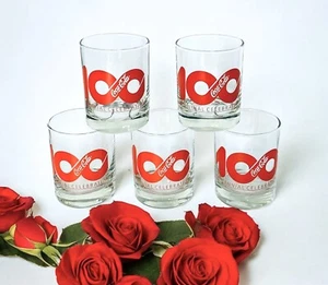 5 VTG 1986 COCA COLA 100Th Centennial Celebration Double Old Fashioned Glasses - Picture 1 of 9