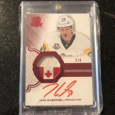2016-17 Upper Deck The Cup Jake Guentzel Rookie Tag Patch Auto RPA /8 RPA RC - Image 1 of 4