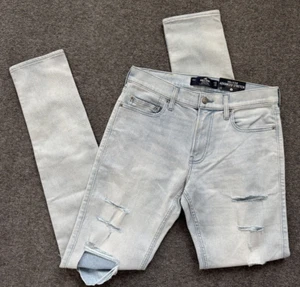 NWT HOLLISTER Advanced Stretch Distressed Stacked Skinny 32x36 Jeans - Picture 1 of 14