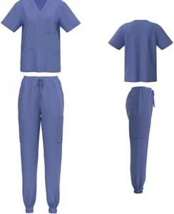 Scrub House - Ceil Blue Scrub Set (Large Unisex Stretch Scrubs Set Top and Pant) - Picture 1 of 1