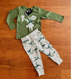 Bonds Dino Pterodactyl Lightning Green & Grey Top & Trackie Pants Set Size 2 - Bild 1 von 1