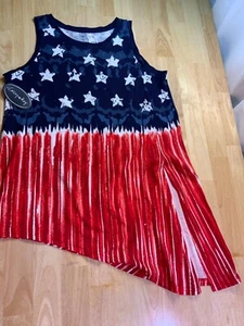 Nuevo Top Patriótico Casey Key para Mujer - Estrellas y Rayas Rojas, Blancas y Azules - ¡¡IMPRESIONANTE!!* - Imagen 1 de 7