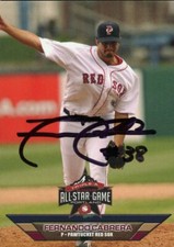 2009 Pawtucket Red Sox FERNANDO CABRERA Signed Card autograph AUTO INDIANS