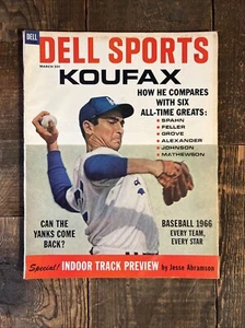 March 1966 Dell Sports Magazine - Sandy Koufax Cover - Picture 1 of 1
