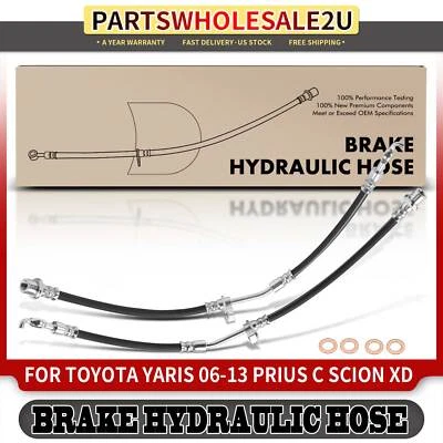 Manguera hidráulica de freno delantera izquierda y derecha 2 piezas para Toyota Yaris Prius C Scion xD Foto 1 de 4