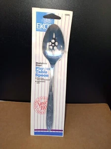 Vtg Nos EKCO STAINLESS STEEL Pierced Table Spoon No. 10290 TOOL JAPAN 5T1A - Picture 1 of 5