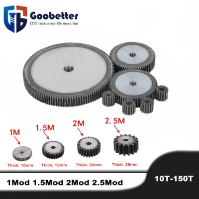 Modul 1/1.5/2/2.5 Zahnrad Stirnräder 10-150 Zähne Dicke 10-25mm C45 Stahlzahnrad - Bild 1 von 4