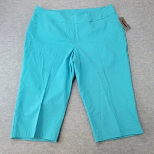 Alia Capri Pants Pull On Elastic Waist Aqua Breeze Womens Size 22W NWT - Picture 1 of 12