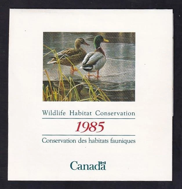 Canada 1985 sc#FWH1 Mallards, MNH Wildlife Conservation stamp in folder - Image 1 of 1