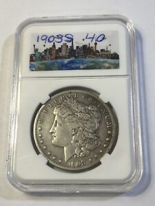 1903 s morgan silver dollar, EF- Typical condition. Very tough to find coin.