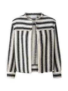 NEW Akris Punto Stripe Tweed Jacket in Black/white- Size 4  #DT8 - Picture 1 of 9