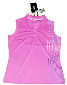 NUEVO Adidas ClimaCool UPF 15+ COOLMAX Mujer GOLF Activo Sin Mangas POLO ROSA PUNTO - Imagen 1 de 7