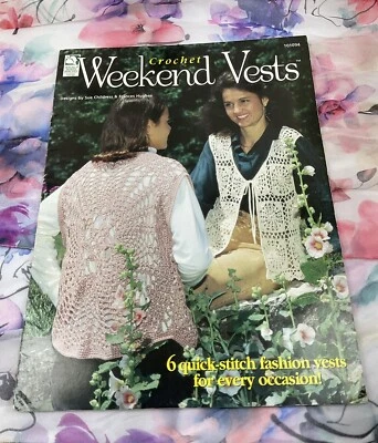 House /White Birches  Crochet Weekend Vests ~ Vint. 1997 ~ 6 quick stitch vests - Image 1 of 4