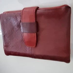 Nancybird Cherry Red Leather Bi-Fold Wallet 28 Card Slots Wallet - Picture 1 of 24