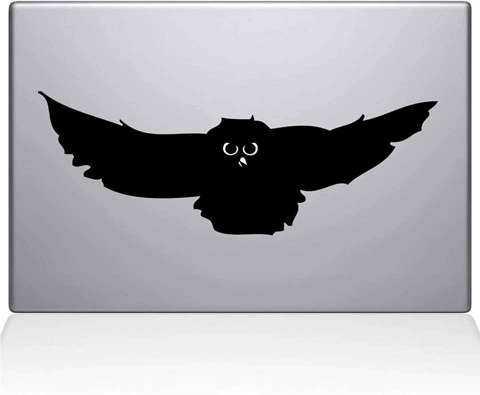The Decal Guru Owl Attack MacBook Decal Vinyl Sticker - 13" MacBook Pro, Black - Image 1 of 1
