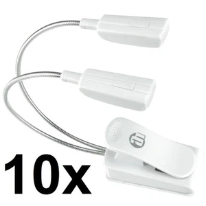 10x PROFI LED Schwanenhalslampe weiß, Lampe Leselampe Klemmlampe incl. Batterien - Bild 1 von 7