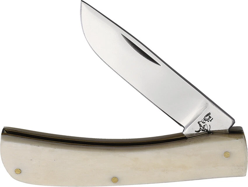 German Bull Dirt Buster White Smooth Bone Folding Stainless Pocket Knife 107WSB - Image 1 of 1