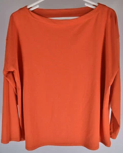 J.Jill Luxe Supima Boat-Neck Tee - Orange - Größe L Petite - Bild 1 von 9
