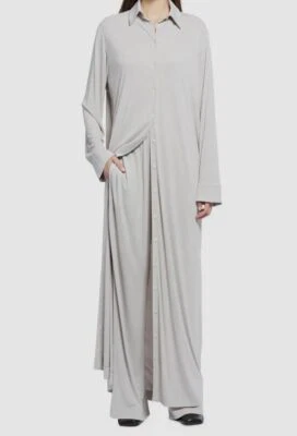 $2400 Vestido Camisa Para Mujer The Row Gris Con Botones Manga Larga Talla L Foto 1 de 4