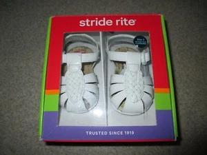 NEW-STRIDE RITE Lil Colette Girls White Sandals, 2M, 3-6 Months, Spring/Summer!! - Picture 1 of 1