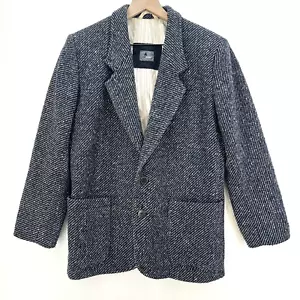 Giacca blazer vintage Liz Wear blu misto lana donna 6P foderata tweed classica - Foto 1 di 11
