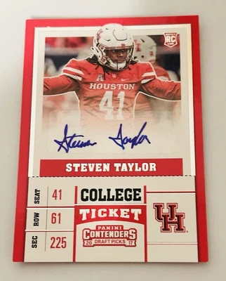 2017 Panini Contenders Draft Picks Auto Steven Taylor #249 RC - Image 1 of 2