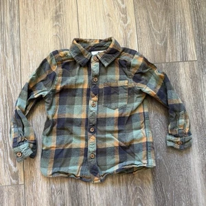 Tommy Bahama Jungen Flanellhemd mit Knopfleiste Größe 4T adrett Y2K - Bild 1 von 11