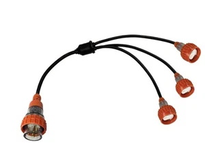 Splitter Lead Adapter 10 Amp 5 Pin 3 Phase to 3 x 10 Amp 3 Pin Single Phase 240V - Picture 1 of 3