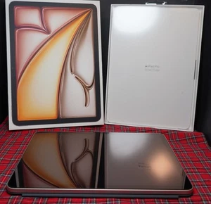 Apple iPad Air M2 11Zoll, Starlight, 128 GB, 100% Akkuleistung, in OVP wie neu - Afbeelding 1 van 8