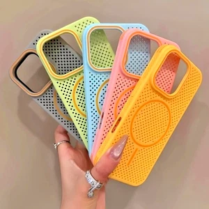 luxury magsafe heat-dissipation case – candy color bumper for iphone 17–12 pro - Picture 1 of 13