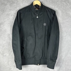 Pretty Green Mens Black Harrington Cotton Light Jacket Size Small Logo Mod VGC - Picture 1 of 14