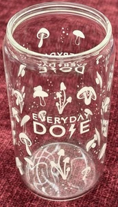 Everyday Dose Glass Mushroom Cup For Iced Coffee Elixir Fungi Shroom Lovers 16oz - Picture 1 of 5