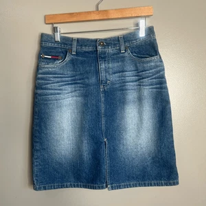 Y2K Tommy Jeans Jean hipster skirt size 9jr cotton - Picture 1 of 7