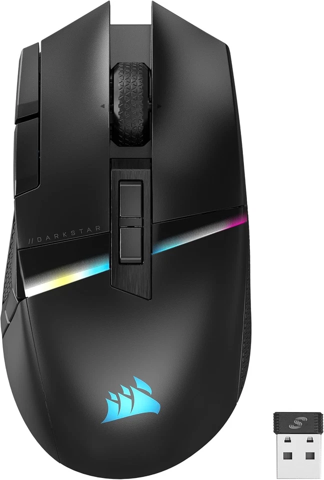 CORSAIR DARKSTAR RGB WIRELESS MMO Gaming Mouse – 26,000 DPI – 15...  - Image 1 of 4