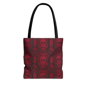 Gothic Skull Tote Bag – Stylish Book Lover’s Bag, Halloween Shopping Tote - Picture 1 of 61