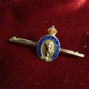 Vintage Royal Signals Corps Sweetheart Brooch Stamped SILVER 2" Crown - Picture 1 of 11