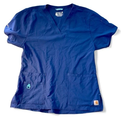 Blusa Médica Carhartt Force Cross Flex de Secado Rápido para Mujer Elástica Talla Grande Azul Real Foto 1 de 4