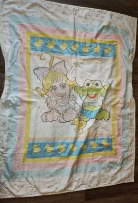 MANTA EDREDÓN EDREDÓN BEBÉ MUPPET BABY JIM HENSON VINTAGE AÑOS 80 KERMIT Foto 1 de 4