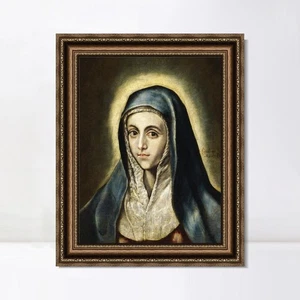Gerahmtes Leinwandbild Giclée-Druck Die Jungfrau Maria von El Greco Home Office Dekor - Bild 1 von 16