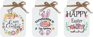 3 PCS Easter Decor Decorations,Rustic Farmhouse Bunny Decorations Home Desk A - Picture 1 of 8