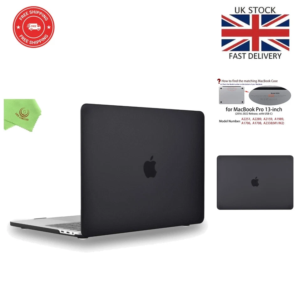 Sleek Soft-Touch MacBook Pro 13" Case (2016-2024) - Ultimate Protection in Black - Image 1 of 4
